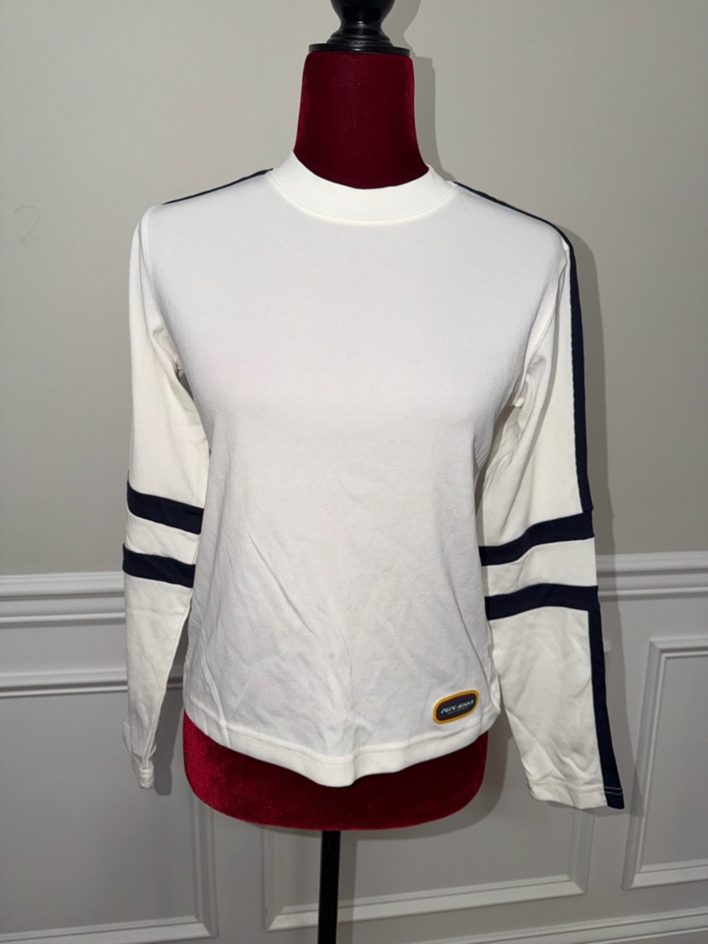 Vtg 90s Pepe Jeans London Bobsleigh Nylon Racing Shirt White Navy Size S 1996